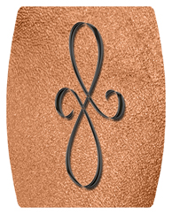 DAREC 601 BK SH CP Black Scroll Shimmer Copper Background